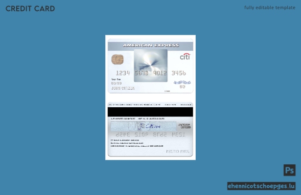 USA CITIbank American Express Everyday Kreditkarte – Beispielvorschau
